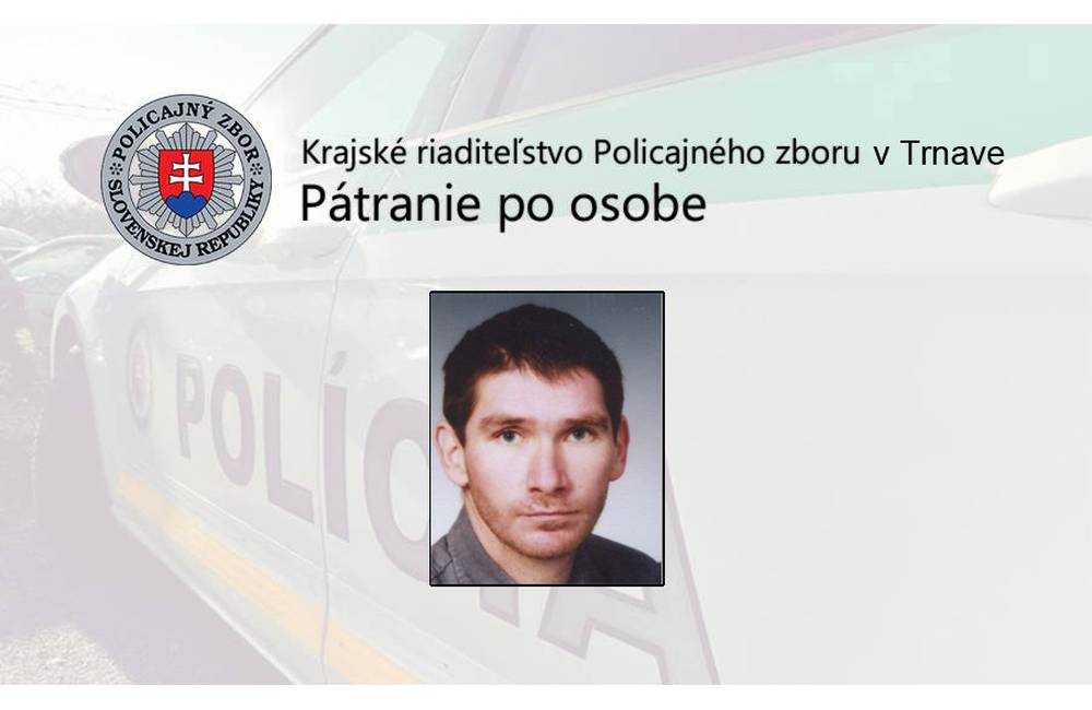 Polícia žiada verejnosť o pomoc pri pátraní po hľadanom 39-ročnom Radomírovi Slívovi