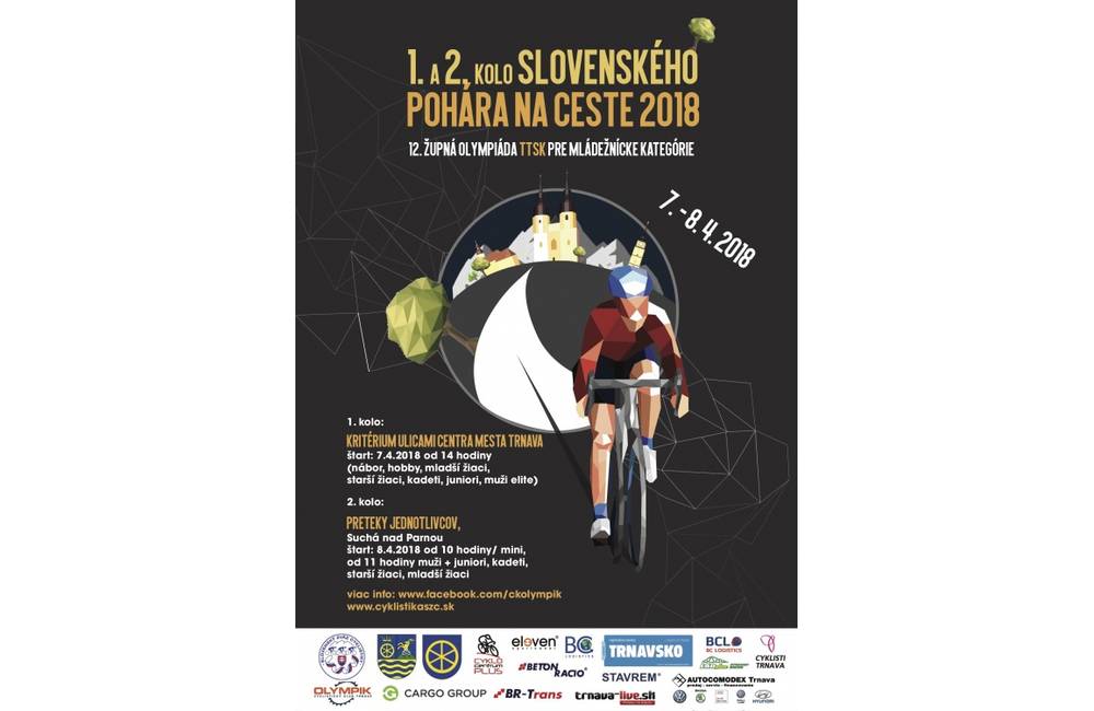 V Trnave sa začne boj o Slovenský pohár v cestnej cyklistike, preteky sa otvárajú už 7. a 8. apríla