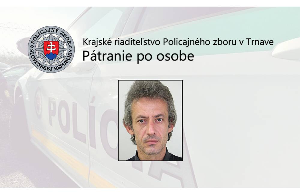 Kriminálna polícia žiada verejnosť o pomoc pri pátraní po 57-ročnom Otovi Paulovičovi z Piešťan