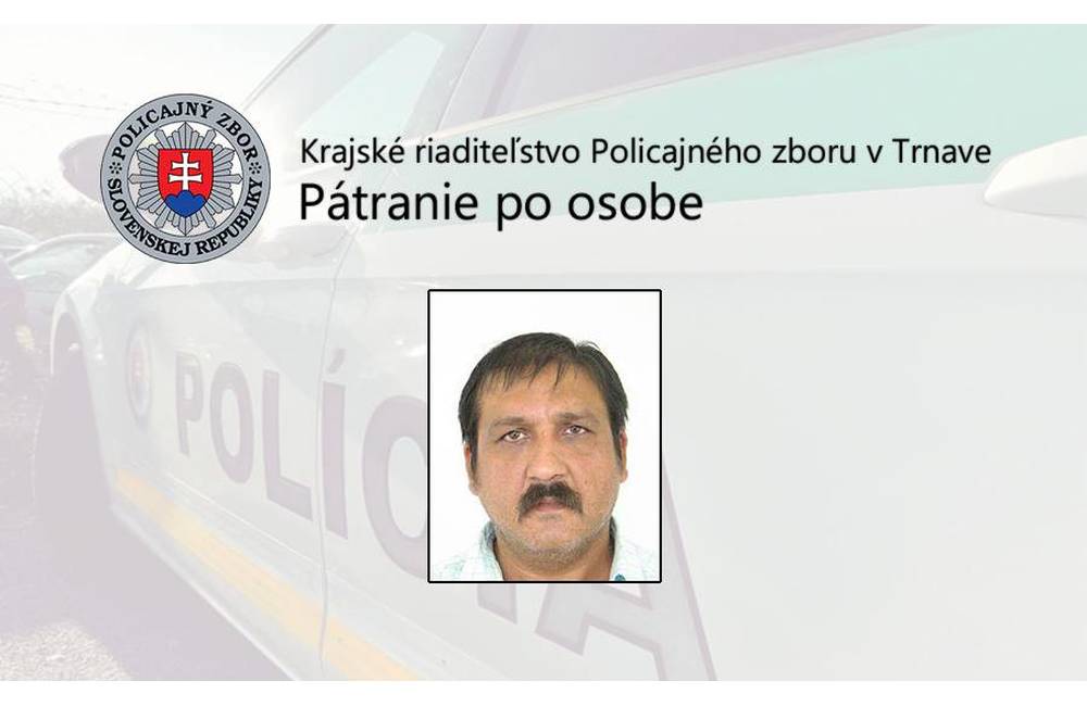 Trnavskí policajti pátrajú po 43-ročnom Romeovi Stojkovičovi z Trnavy, žiadajú o pomoc aj verejnosť