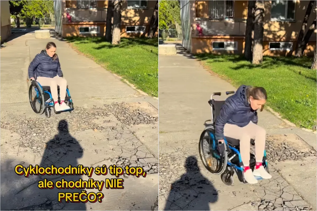 VIDEO: Vozíčkarku v Trnave hnevajú rozbité chodníky v meste. Prečo sa na nás nemyslí?, pýta sa