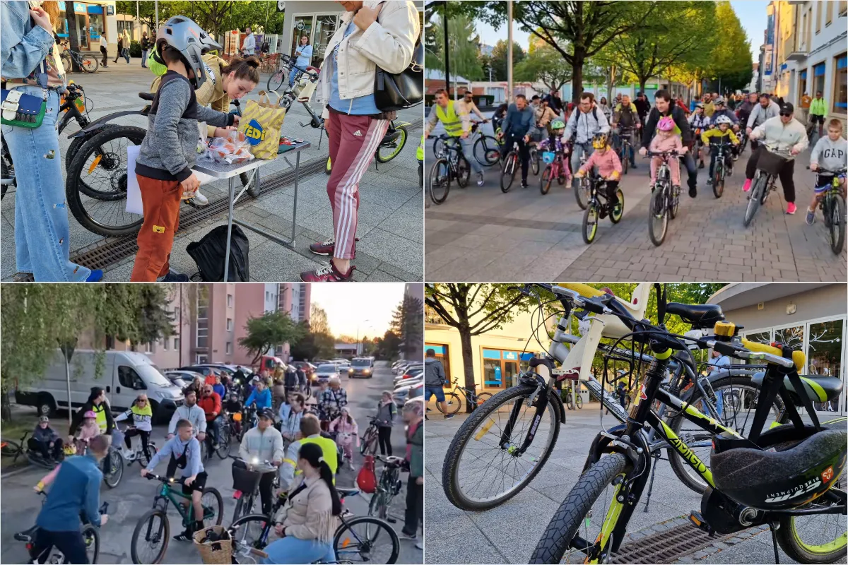 VIDEO: Večerné ulice zaplnili cyklisti. Nočná jazda v Piešťanoch prilákala desiatky ľudí