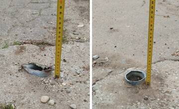 FOTO: Na jednej z ulíc v Trnave si dajte veľký pozor. Môžete sa zraniť na zvyškoch dopravných značiek