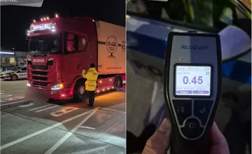 FOTO: Ranná kontrola na D2 v 3 okresoch Trnavského kraja odhalila vodičov pod vplyvom alkoholu. Nafúkal aj vodič kamiónu