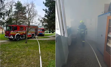 FOTO: Na Základnej škole v obci pri Galante zasahovali hasiči. Zo zadymených priestorov evakuovali učiteľov aj žiakov