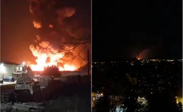 VIDEO: Pri Trnave vypukol večer obrovský požiar. Plamene šľahali na niekoľko metrov, požiar bolo vidieť na kilometre