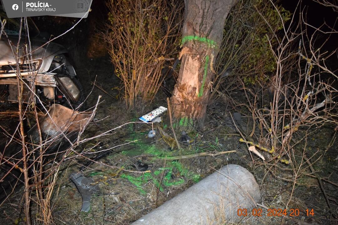 FOTO: Vodič prešiel cez betónový stĺp a narazil do stromu, foto 2