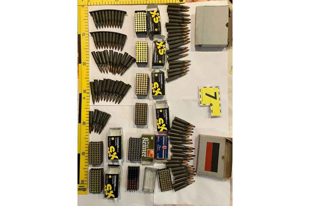 FOTO: Pri domovej prehliadke našli u 27-ročného muža zbrane, náboje a pervitín, foto 7