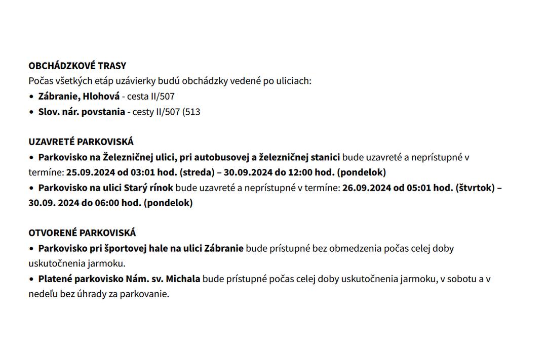 FOTO: Tradičný jarmok v Hlohovci spôsobí dopravné obmedzenia. Kam sa nedostanete?, foto 2