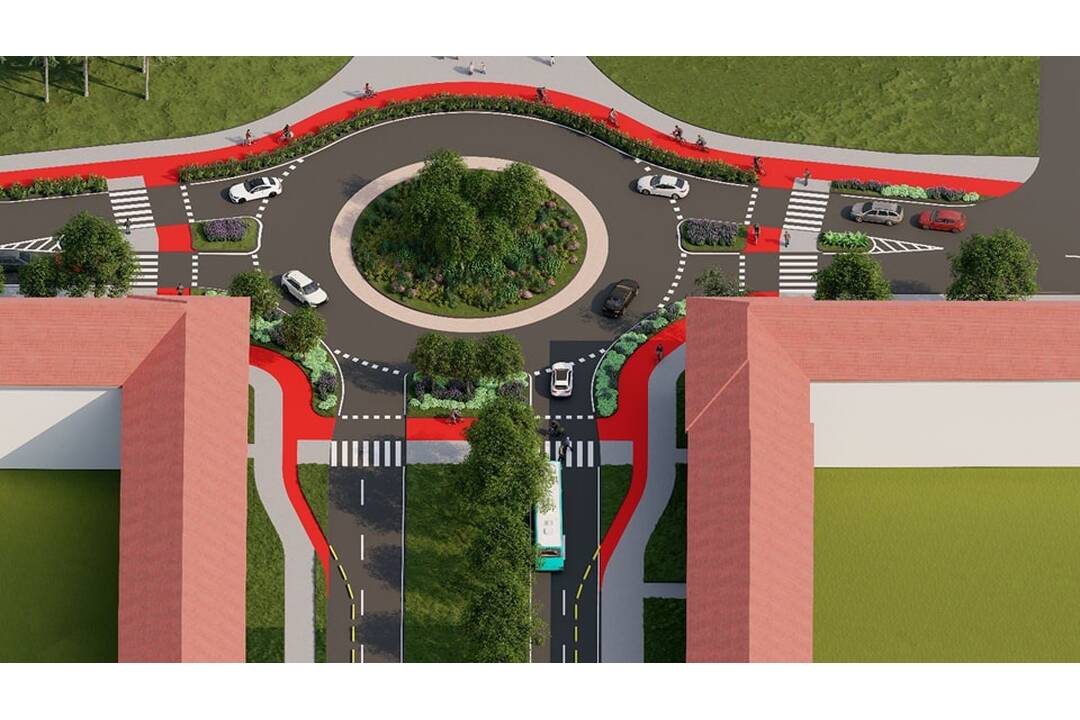 FOTO: Vizualizácia kruhového objazdu na ulici Bottova - Študentská v Trnave, foto 2