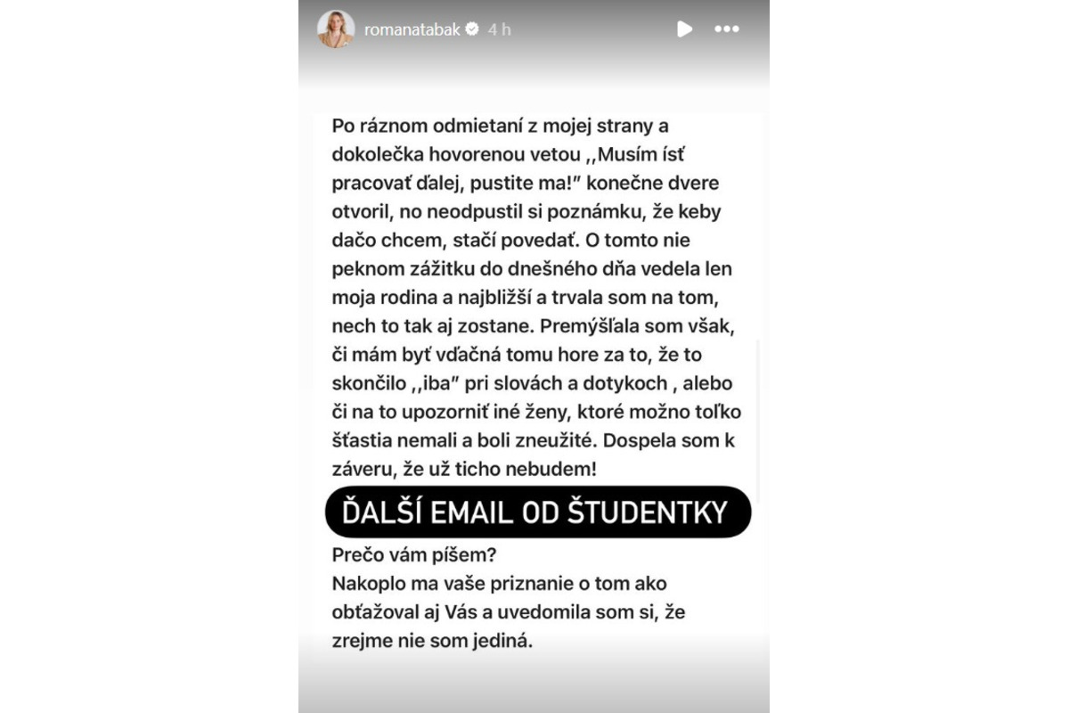 FOTO: Romana Tabaková zverejnila email od Alexandry z Galanty, foto 2