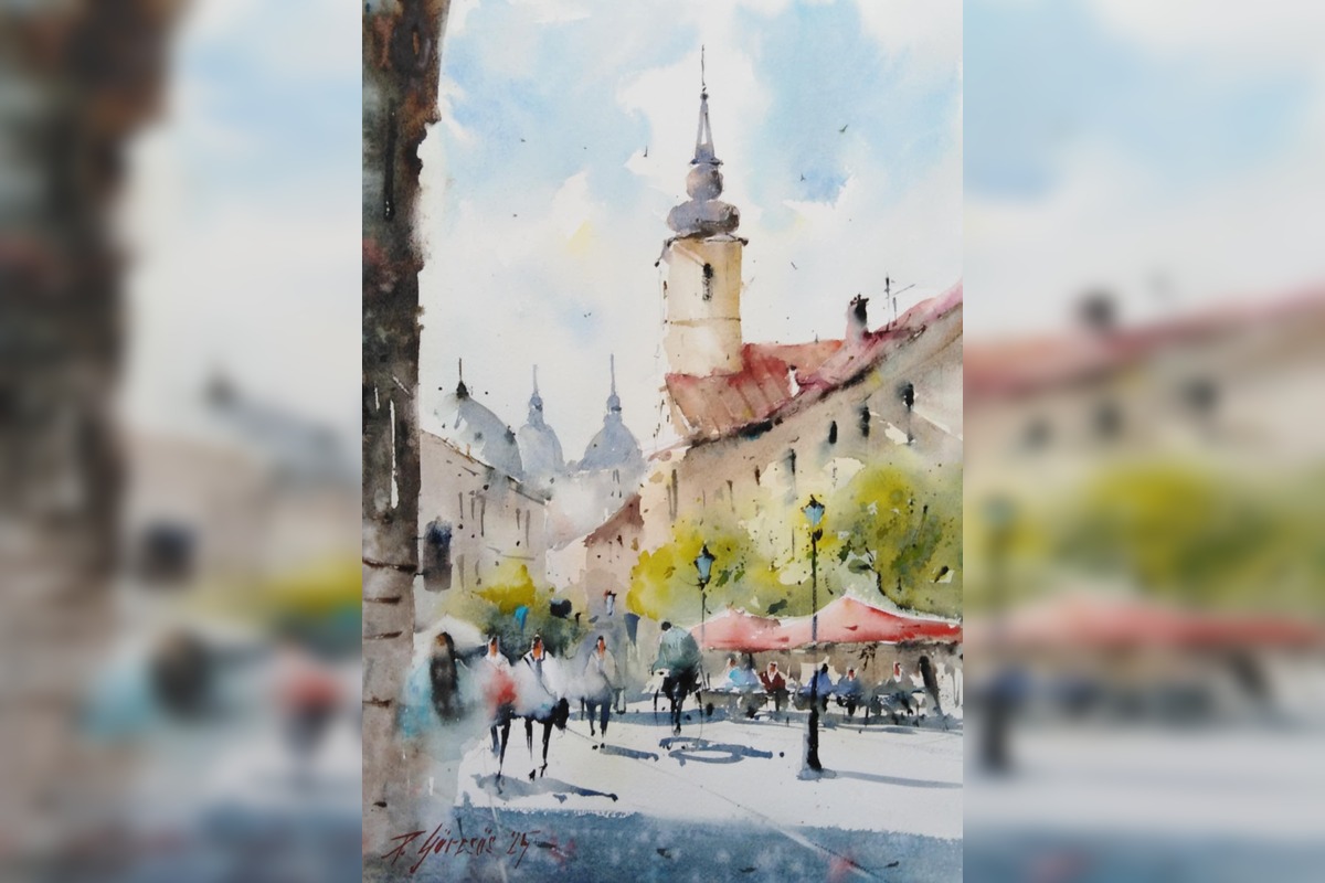 FOTO: Trnavčan Peter zachytil nielen Trnavu akvarelom, foto 1