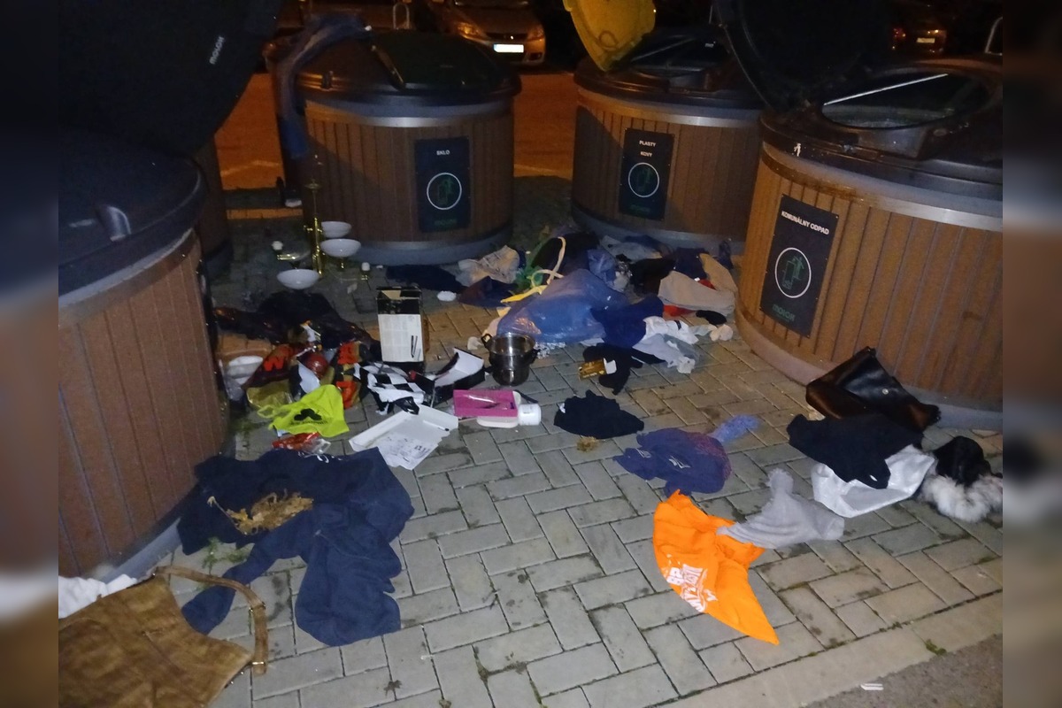 FOTO: Vyhádzané smetné koše sú žiaľ bežnou realitou v Trnave, foto 4