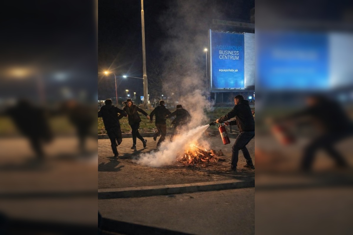 FOTO: Trnavčanov zaskočila opekačka na kruhovom objazde, foto 2