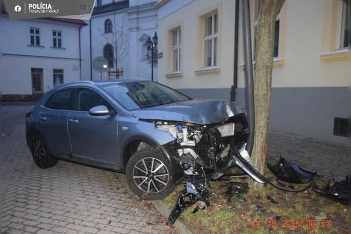 FOTO: Opitý vodič narazil do stromu a pouličného osvetlenia, foto 1