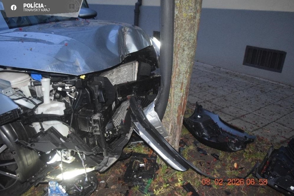 FOTO: Opitý vodič narazil do stromu a pouličného osvetlenia, foto 3