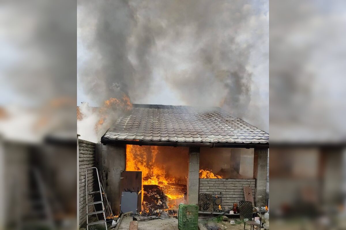FOTO: Požiar stavby v Maduniciach a karavanu v Čiližskej Radvani, foto 2