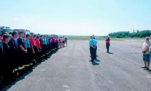 Na letisku v obci Boleráz sa konalo cvičenie hasičov, ktorí trénovali zásah pri páde lietadla