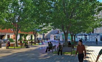 FOTO: Revitalizácia priestorov pri obchodnom dome Jednota: Trnava pripravuje nový verejný oddychový priestor