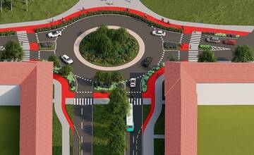 FOTO: Vizualizácia kruhového objazdu na ulici Bottova - Študentská v Trnave