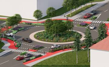 FOTO: Vizualizácia kruhového objazdu na ulici Bottova - Študentská v Trnave
