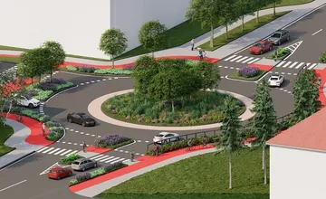 FOTO: Vizualizácia novej okružnej križovatky na ulici J. Bottu - Študentská