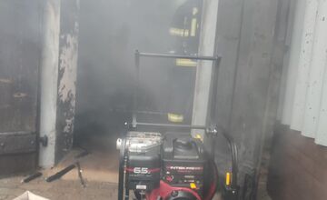 FOTO: Požiar dielne v Skalici