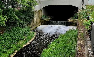 FOTO: Na rieke Trnávka sa objavila biela pena, zasahovali hasiči