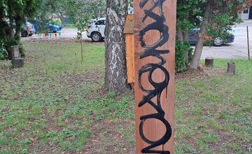 FOTO: Vandali pokreslili altánok v Trnave