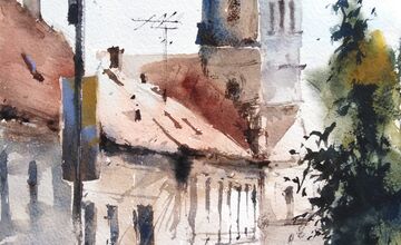 FOTO: Trnavčan Peter zachytil nielen Trnavu akvarelom