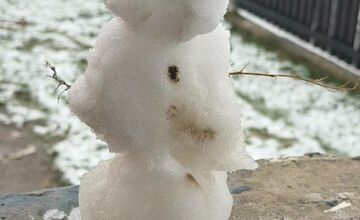 FOTO: Z prvého snehu v Trnave vzniklo hneď niekoľko snehuliakov