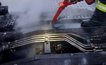 FOTO: Požiar kamióna v Brodskom