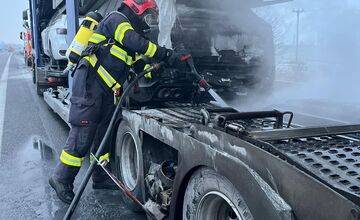 FOTO: Požiar kamióna v Brodskom